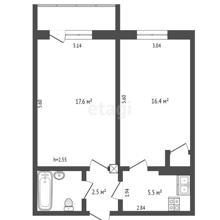 
  Продается 2-комн. квартира, 46 м², 10 лет Октября ул, д. 111/1
. Фото 5.