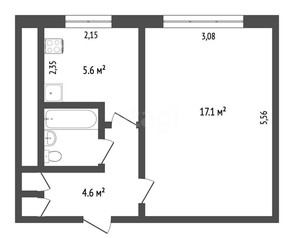 
  Продается 1-комн. квартира, 30.1 м², 22 Апреля ул, д. 18Б
. Фото 5.