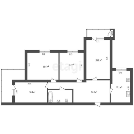 
  Продается 4-комн. квартира, 83 м², Декабристов ул, д. 98
. Фото 5.