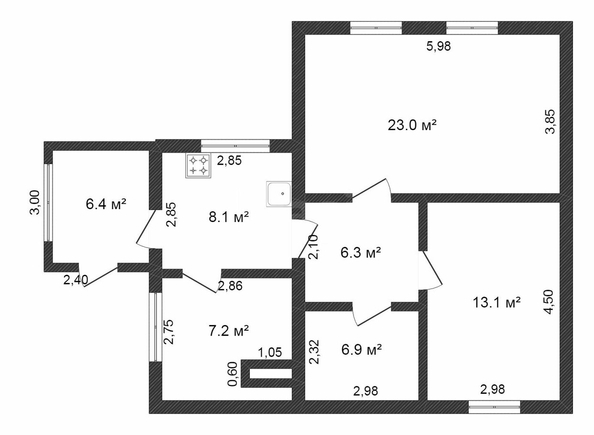 
  Продается дом, 71 м², село Черниговка
. Фото 5.