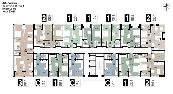 
  Продается 1-комн. квартира, 36.6 м², ЖК Снегири
. Фото 2.
