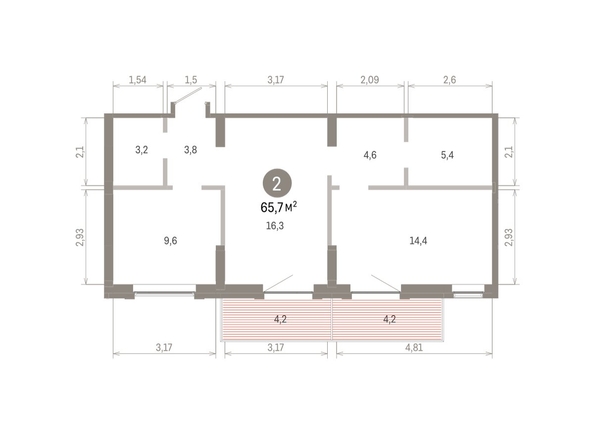 
  Продается 2-комн. квартира, 65.73 м², ЖК Кварталы Драверта, дом 3
. Фото 1.
