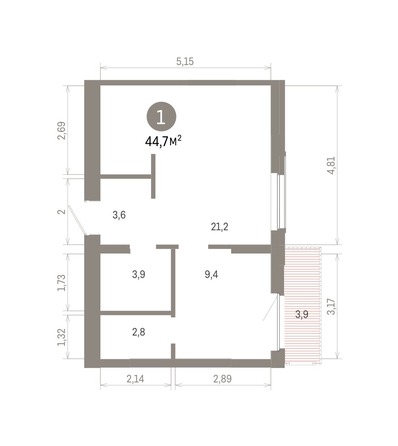 
  Продается 1-комн. квартира, 44.75 м², ЖК Кварталы Драверта, дом 6
. Фото 1.