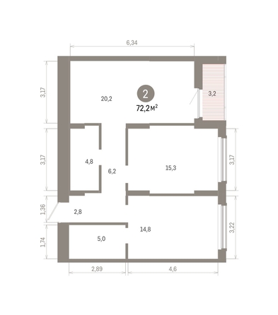 
  Продается 2-комн. квартира, 72.18 м², ЖК Кварталы Драверта, дом 6
. Фото 1.