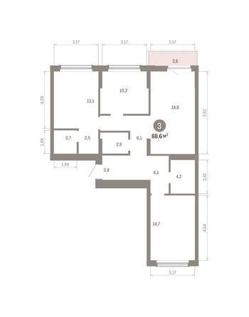 
  Продается 3-комн. квартира, 88.59 м², ЖК Кварталы Драверта, дом 6
. Фото 1.