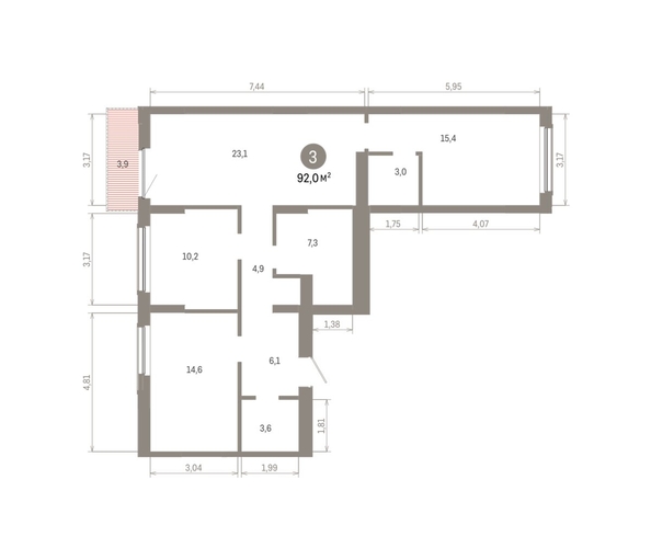 
  Продается 3-комн. квартира, 92.03 м², ЖК Кварталы Драверта, дом 6
. Фото 1.