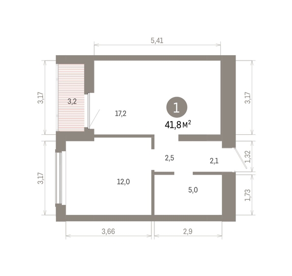 
  Продается 1-комн. квартира, 41.86 м², ЖК Кварталы Драверта, дом 6
. Фото 1.