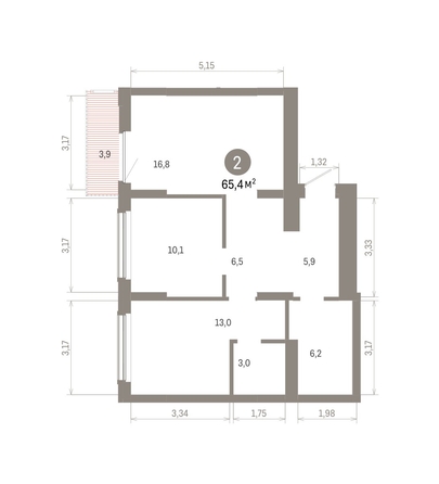 
  Продается 2-комн. квартира, 65.41 м², ЖК Кварталы Драверта, дом 6
. Фото 1.