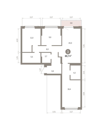 
  Продается 3-комн. квартира 86.67 м², в ЖК Кварталы Драверта, дом 6. Фото 1.