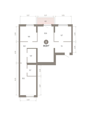 
  Продается 3-комн. квартира 84.79 м², в ЖК Кварталы Драверта, дом 3. Фото 1.
