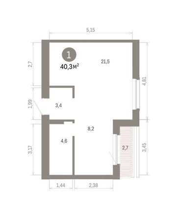 
  Продается 1-комн. квартира 40.33 м², в ЖК Кварталы Драверта, дом 6. Фото 3.