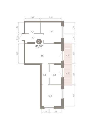 
  Продается 3-комн. квартира 66.54 м², в ЖК Кварталы Драверта, дом 3. Фото 1.