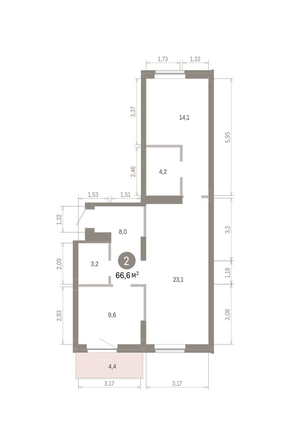 
  Продается 2-комн. квартира 66.59 м², в ЖК Кварталы Драверта, дом 3. Фото 1.