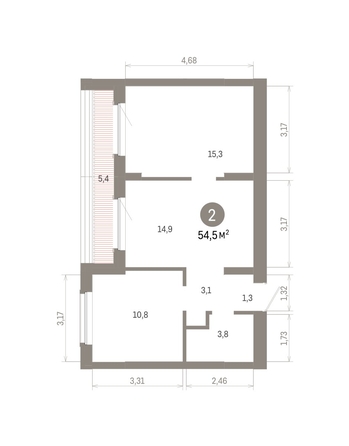 
  Продается 2-комн. квартира 54.47 м², в ЖК Кварталы Драверта, дом 6. Фото 1.