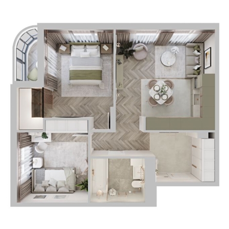 
  Продается 2-комн. квартира 66.16 м², в ЖК ЦЕНТР-ПАРК на Волочаевской. Фото 8.