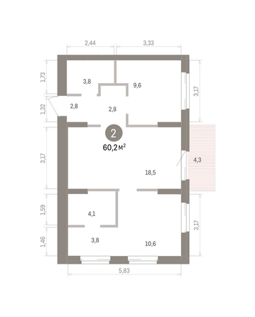 
  Продается 2-комн. квартира 60.18 м², в ЖК Кварталы Драверта, дом 4. Фото 1.