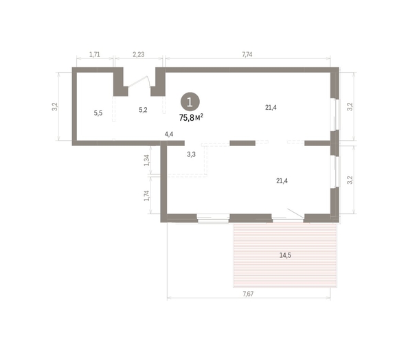 
  Продается 1-комн. квартира 75.82 м², в ЖК Кварталы Драверта, дом 4. Фото 1.