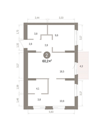 
  Продается 2-комн. квартира 60.18 м², в ЖК Кварталы Драверта, дом 4. Фото 1.