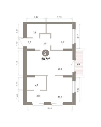 
  Продается 2-комн. квартира 58.74 м², в ЖК Кварталы Драверта, дом 4. Фото 1.