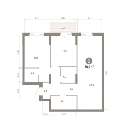 
  Продается 2-комн. квартира 86.94 м², в ЖК Кварталы Драверта, дом 4. Фото 1.