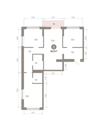 
  Продается 3-комн. квартира 83.98 м², в ЖК Кварталы Драверта, дом 6. Фото 1.