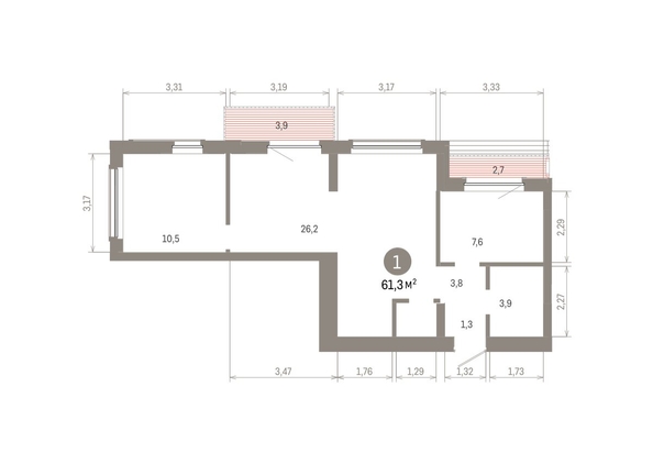 
  Продается студия 61.27 м², в ЖК Кварталы Драверта, дом 6. Фото 1.