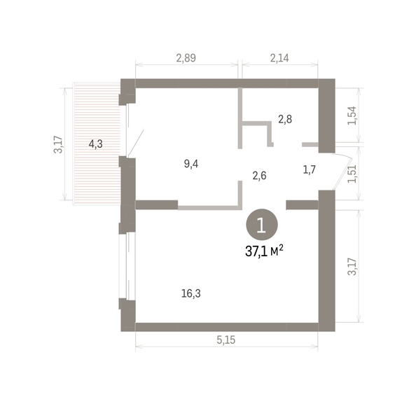 
  Продается 1-комн. квартира 37.11 м², в ЖК Кварталы Драверта, дом 4. Фото 1.