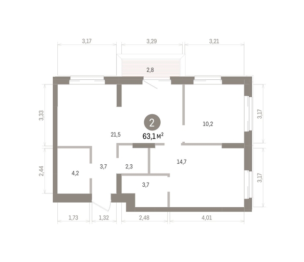 
  Продается 2-комн. квартира 63.07 м², в ЖК Кварталы Драверта, дом 4. Фото 1.