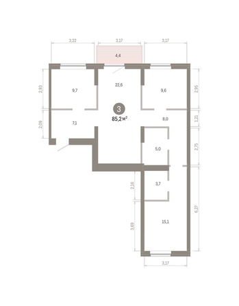 
  Продается 3-комн. квартира 85.16 м², в ЖК Кварталы Драверта, дом 3. Фото 1.