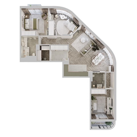 
  Продается 3-комн. квартира 96.62 м², в ЖК ЦЕНТР-ПАРК на Волочаевской. Фото 6.