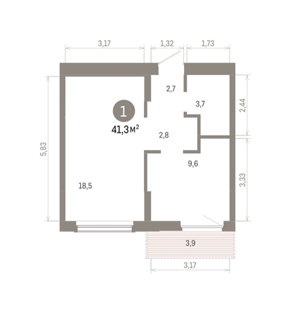 
  Продается 1-комн. квартира 41.29 м², в ЖК Кварталы Драверта, дом 6. Фото 1.