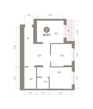 
  Продается 2-комн. квартира 63.27 м², в ЖК Кварталы Драверта, дом 6. Фото 1.