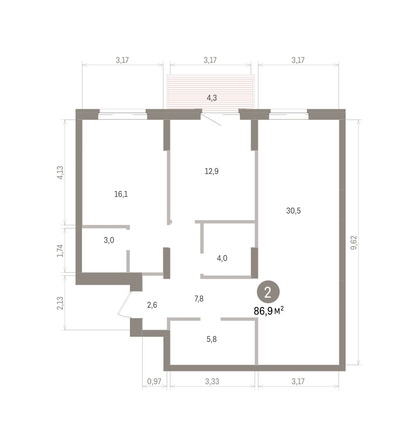 
  Продается 2-комн. квартира 86.94 м², в ЖК Кварталы Драверта, дом 4. Фото 2.