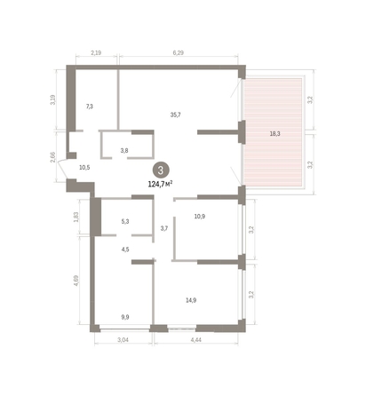 
  Продается 3-комн. квартира 124.73 м², в ЖК Кварталы Драверта, дом 5. Фото 1.