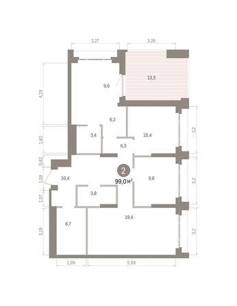 
  Продается 2-комн. квартира 98.99 м², в ЖК Кварталы Драверта, дом 5. Фото 1.