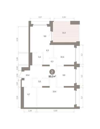 
  Продается 2-комн. квартира 98.99 м², в ЖК Кварталы Драверта, дом 5. Фото 1.