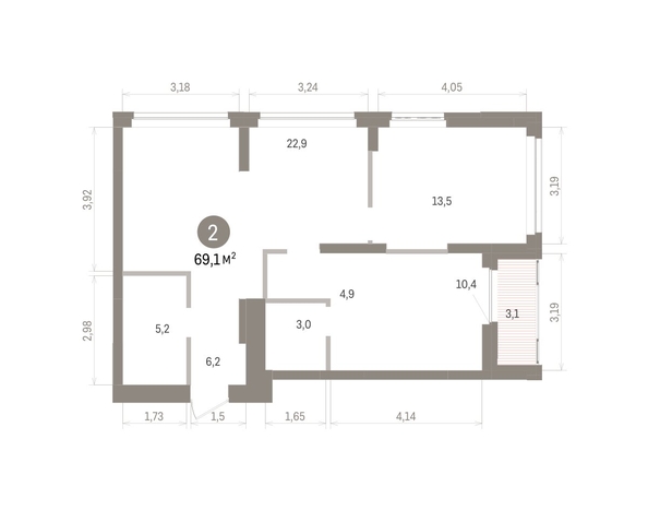 
  Продается 2-комн. квартира 69.13 м², в ЖК Кварталы Драверта, дом 5. Фото 1.