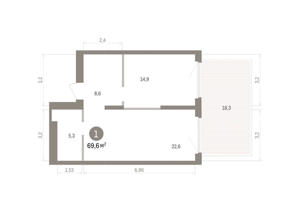 
  Продается 1-комн. квартира 69.59 м², в ЖК Кварталы Драверта, дом 5. Фото 1.