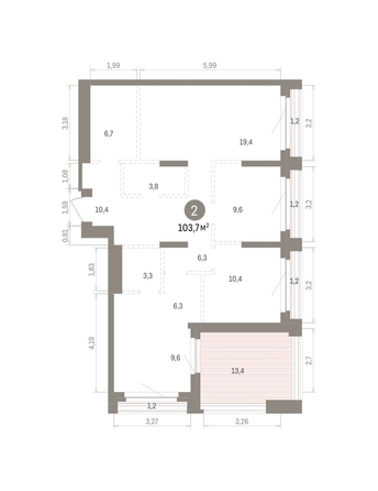 
  Продается 2-комн. квартира 103.68 м², в ЖК Кварталы Драверта, дом 5. Фото 1.