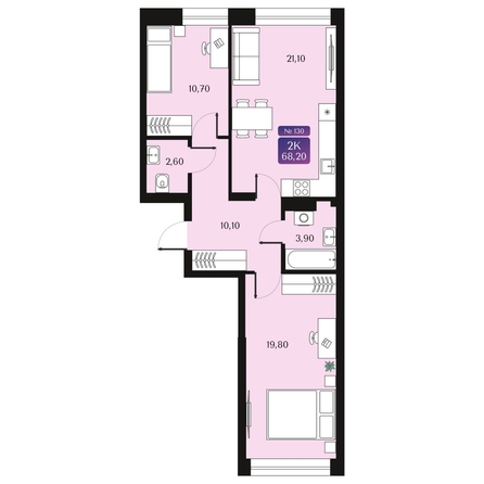 
  Продается 2-комн. квартира 68.2 м², в ЖК Северное Сияние Премиум. Фото 2.