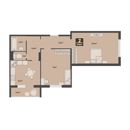 
  Продается 2-комн. квартира 55 м². Фото 23.