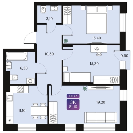 
  Продается 3-комн. квартира 81.1 м², в ЖК Северное Сияние Премиум. Фото 2.