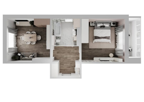 
  Продается 2-комн. квартира 55 м², в ЖК На Омской. Фото 3.