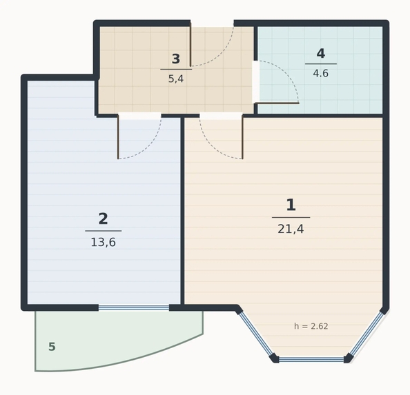 
  Продается 1-комн. квартира 45 м². Фото 26.