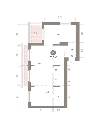 
  Продается 2-комн. квартира 87.02 м², в ЖК Кварталы Драверта, дом 6. Фото 1.