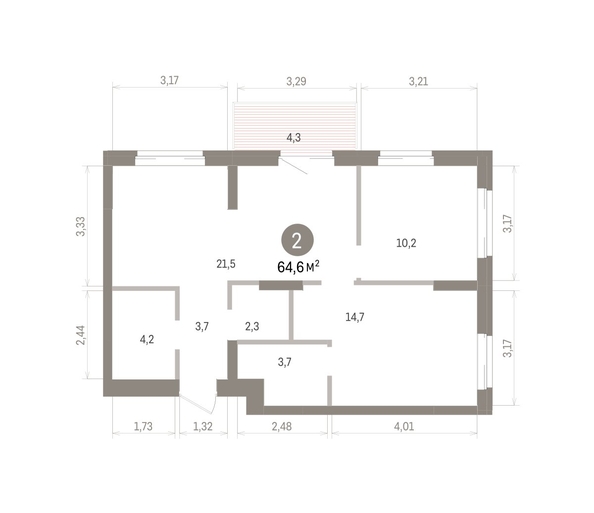 
  Продается 2-комн. квартира 64.58 м², в ЖК Кварталы Драверта, дом 4. Фото 1.