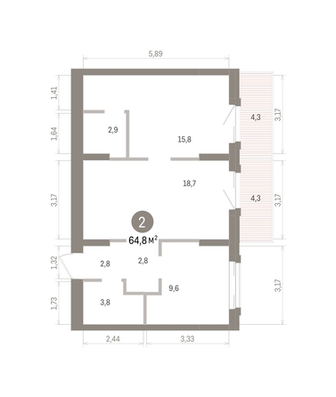 
  Продается 2-комн. квартира 64.82 м², в ЖК Кварталы Драверта, дом 4. Фото 1.