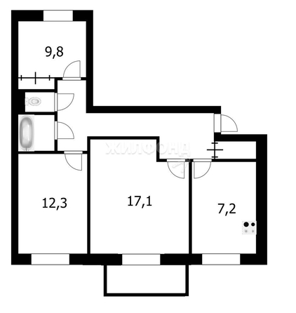 
   Продам 3-комнатную, 67 м², Сибирская ул, 31

. Фото 5.