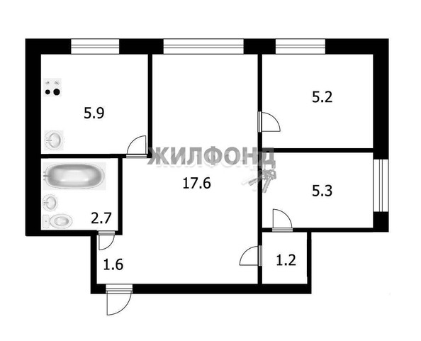 
   Продам 2-комнатную, 39.4 м², Полины Осипенко ул, 6

. Фото 4.