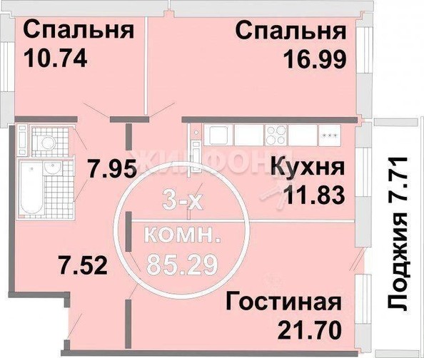 
   Продам 1-комнатную, 85 м², Карский пер, 1

. Фото 13.